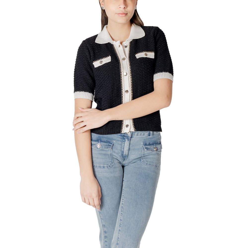 Morgan De Toi Black Recycled Cotton Shortsleeve Shirt