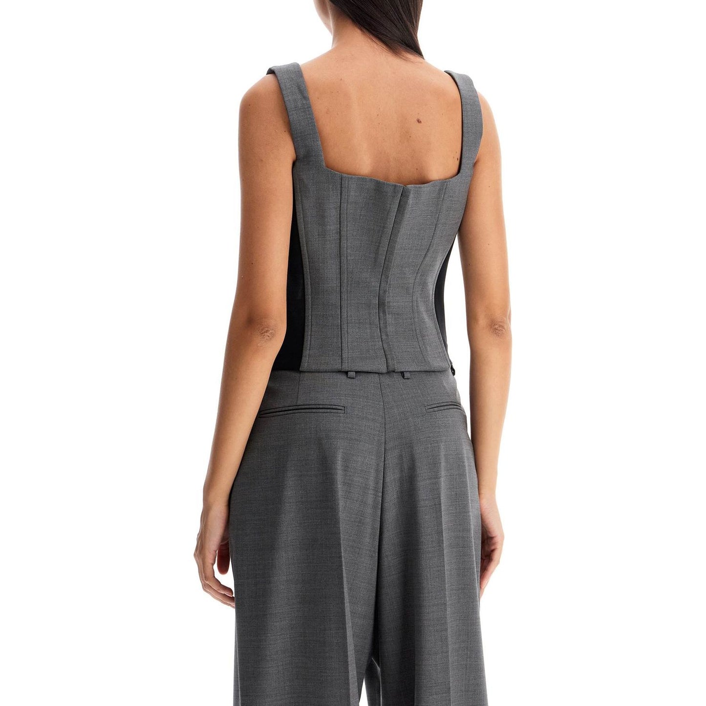 Giuseppe Di Morabito stretch wool corset top with nine words Topwear Giuseppe Di Morabito