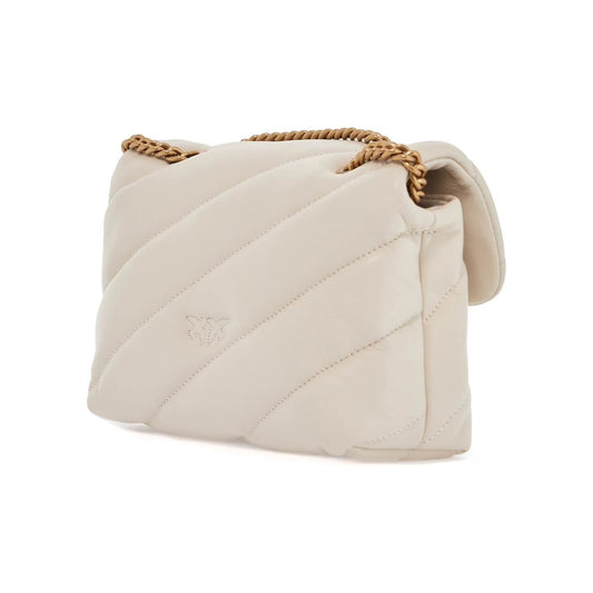 Pinko mini love puff quilted bag white silk chain shoulder Shopper Pinko