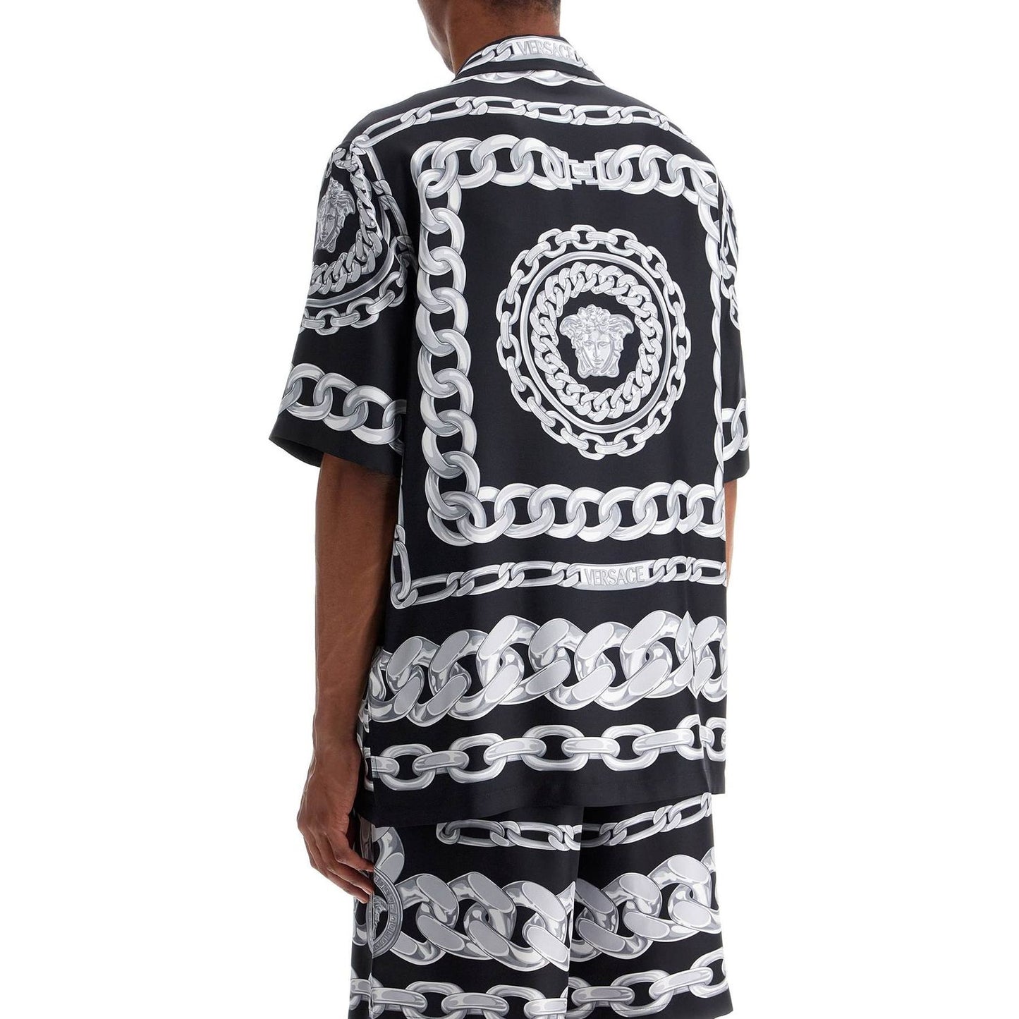 Versace 'printed silk medusa chains bowling shirt Shirts Versace