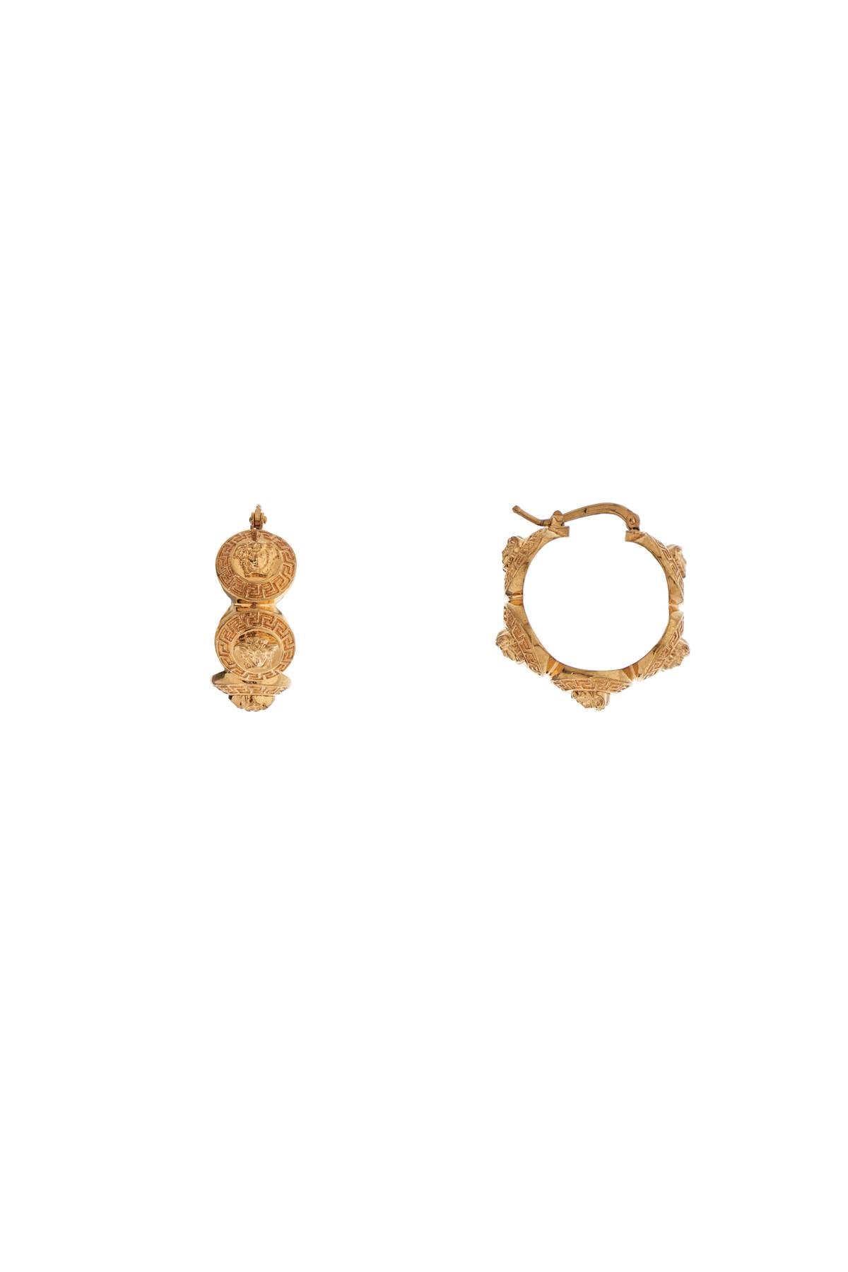 Versace geometric metal hoop earrings tribute gold Jewellery Versace