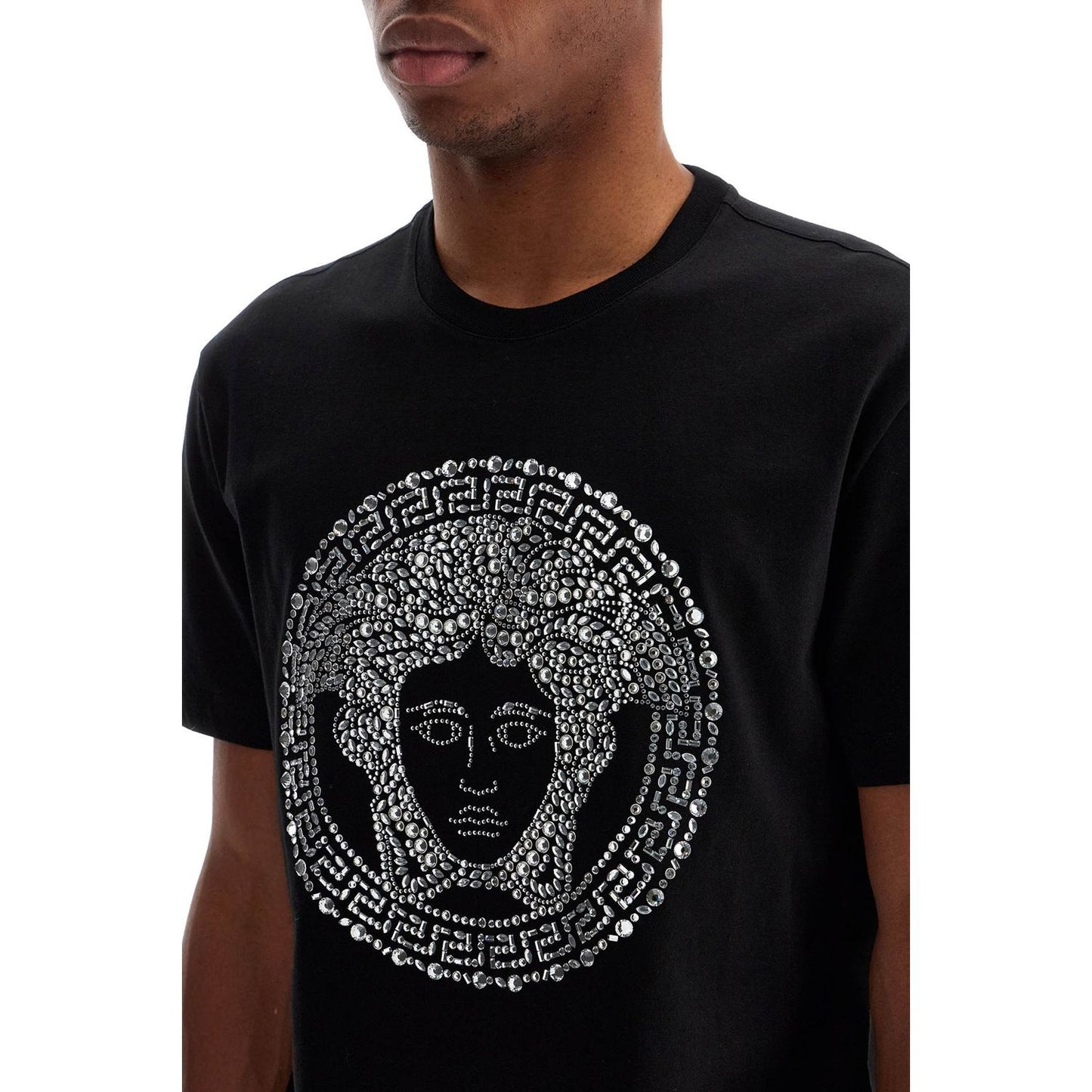 Versace medusa crystal embellished t Topwear Versace