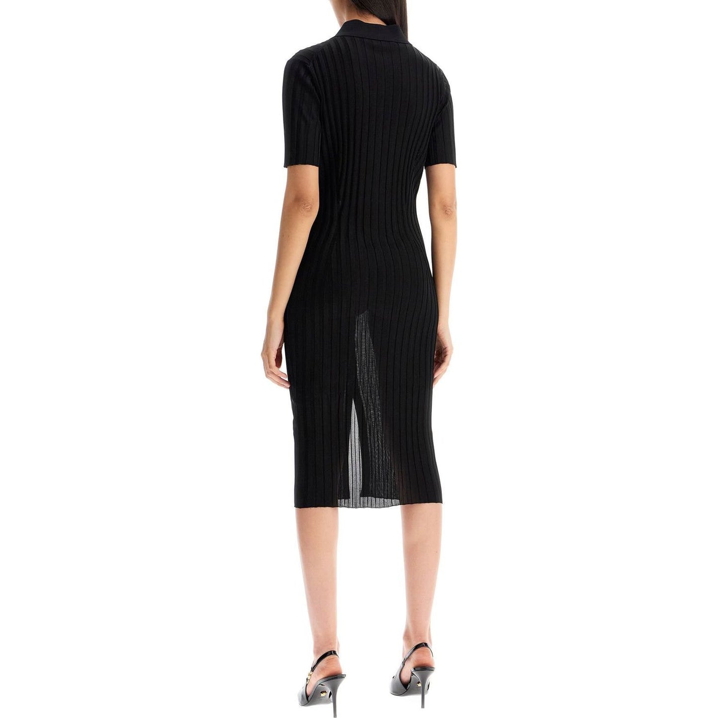 Versace knitted ribbed viscose midi dress Dresses Versace