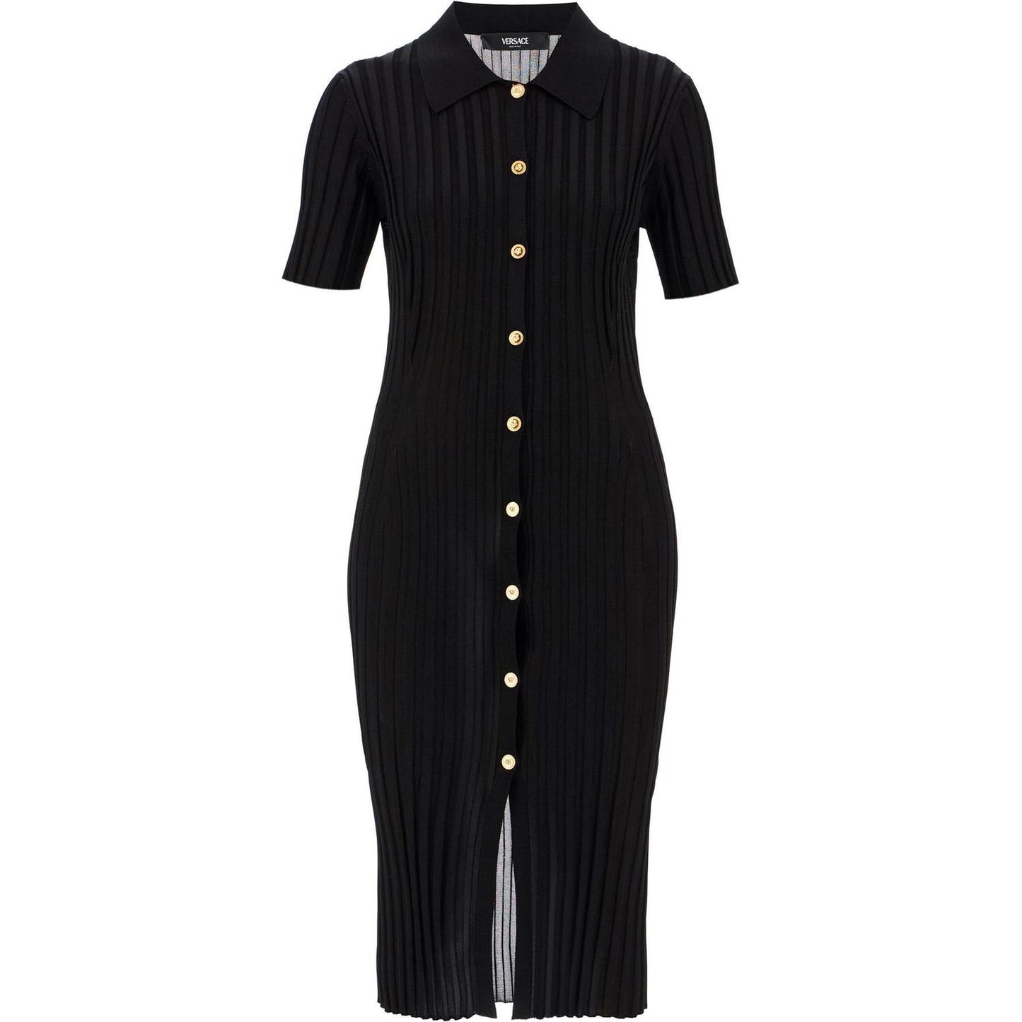 Versace knitted ribbed viscose midi dress Dresses Versace