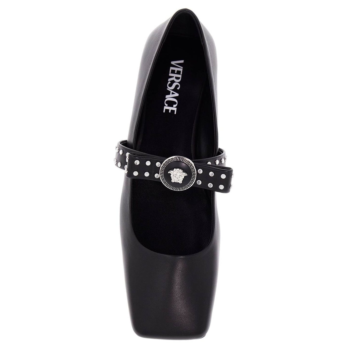 Versace gianni ribbon studded baller Flat Shoes Versace