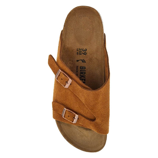 Birkenstock mink suede slippers with two adjustable straps Sandals Birkenstock