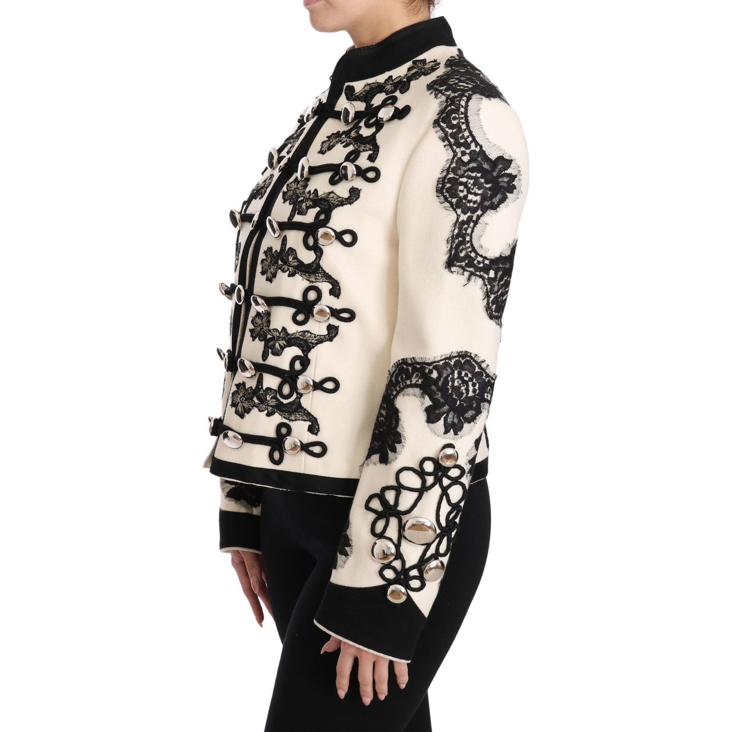 Dolce & Gabbana Elegant Off-White Baroque Jacket Dolce & Gabbana