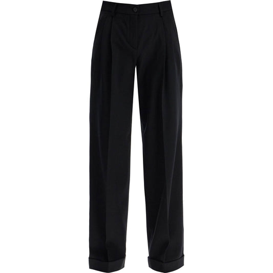 Pinko twill wide-leg trousers in pal Trousers Pinko