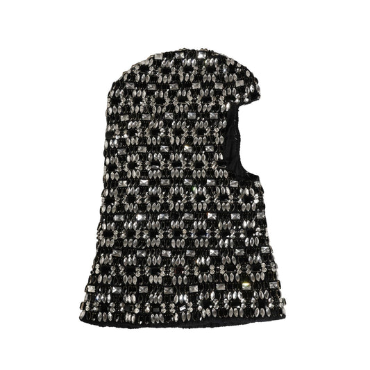Dolce & Gabbana Black Wool Crystal Embellished Balaclava Hat