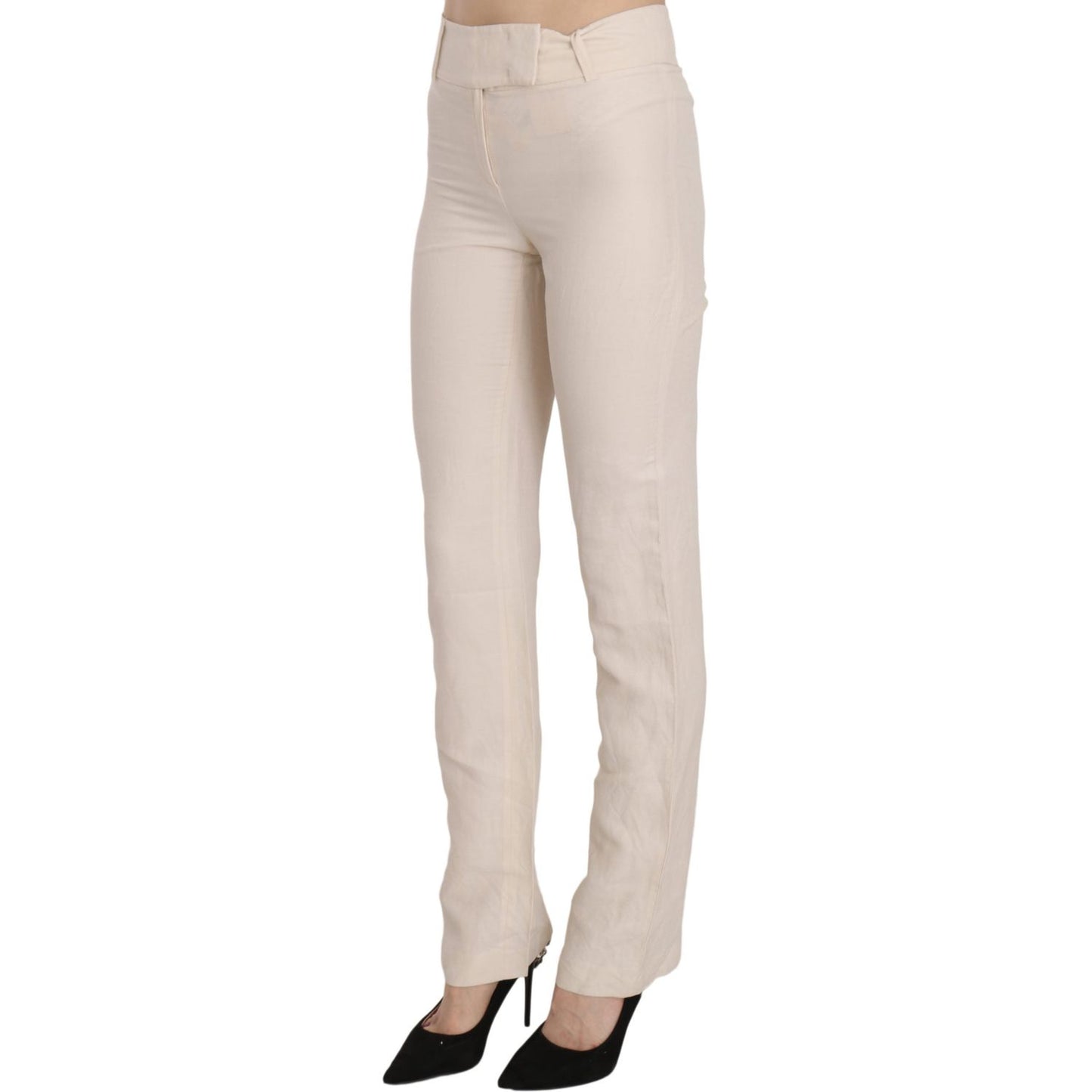 LAUREL Elevated White High Waist Flared Trousers LAUREL