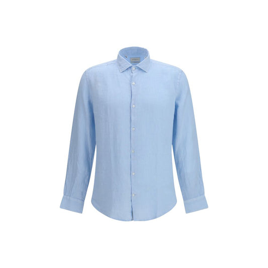 Brooksfield Blue Linen Shirt 1728,40,42,43,72470364320,Blue,Brooksfield,Clothing,IT44 | XS,Men,New with tags,Shirts - Clothing