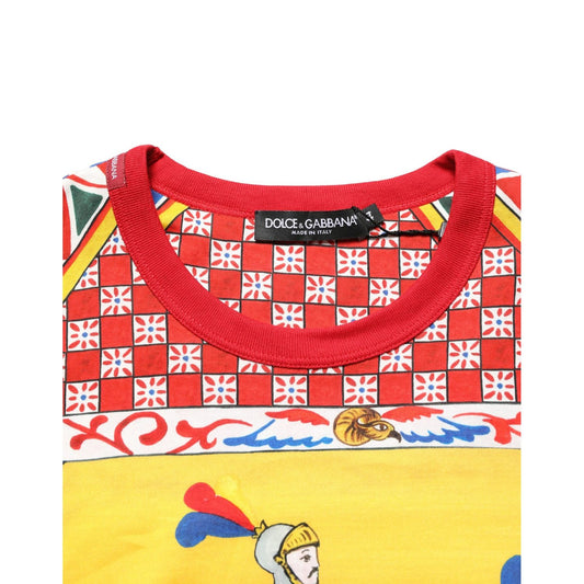 Dolce & Gabbana Multicolor Carretto Print Crew Neck T-shirt