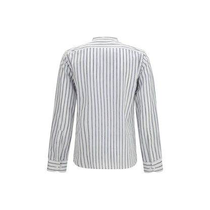 Brooksfield Blue Cotton Pattern Shirt