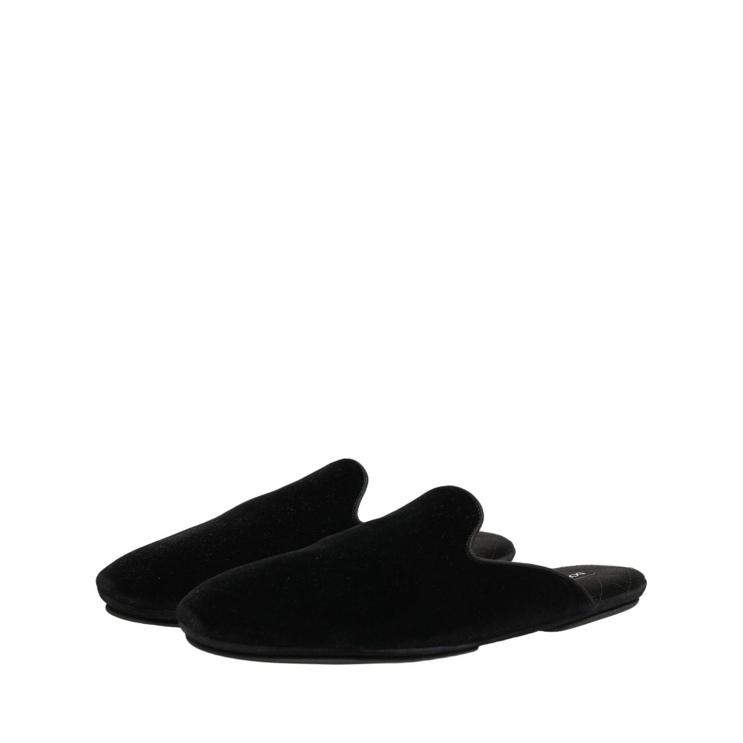 Dolce & Gabbana Black Suede Slides Flat Slipper Men Shoes