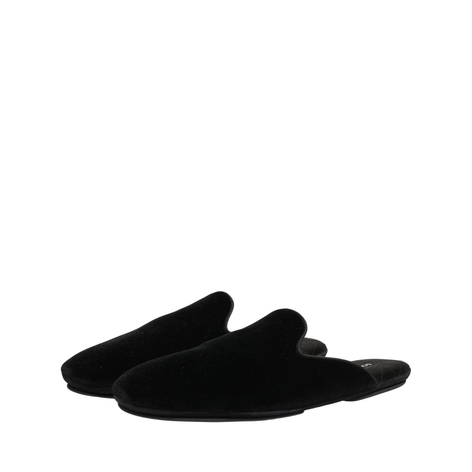 Dolce & Gabbana Black Suede Slides Flat Slipper Men Shoes