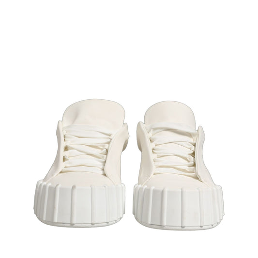 Dolce & Gabbana White Leather Low Top Lace Up Sneakers Shoes