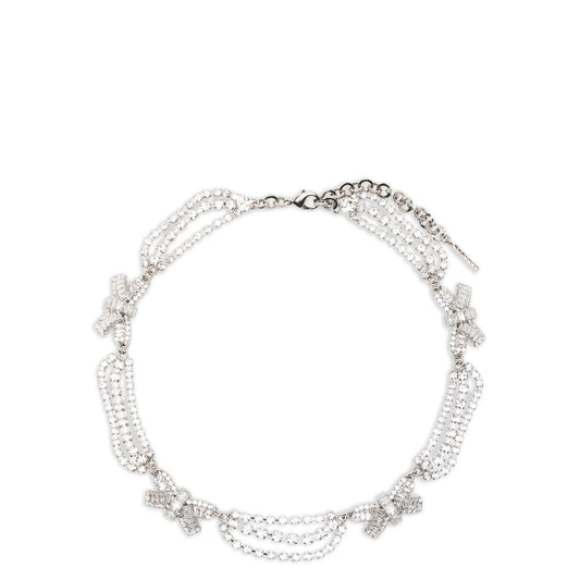 Alessandra Rich Silver Glass Necklace