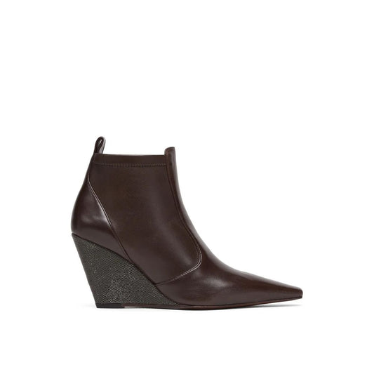 Brunello Cucinelli Brown Leather Ankle Boots