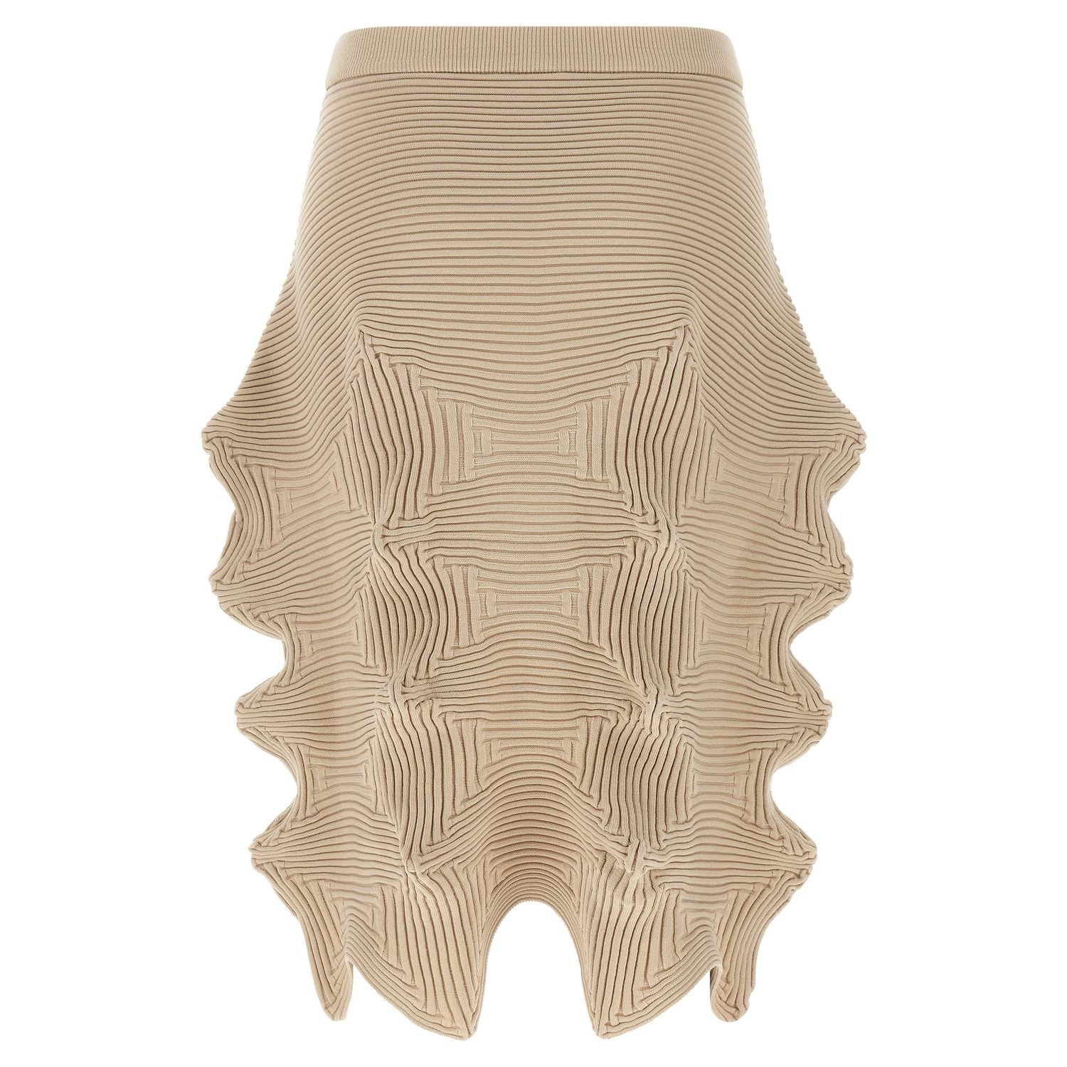 Issey Miyake Beige Polyester Midi Skirt