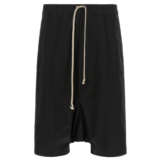 Rick Owens Black Cotton Bermuda Shorts