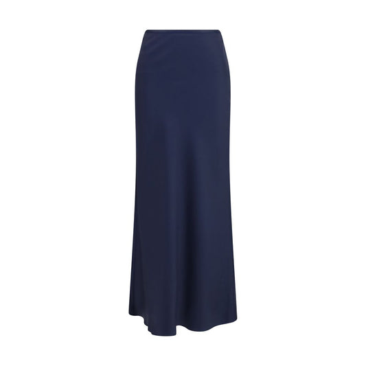 Loulou De Saison Blue Silk Long Skirt