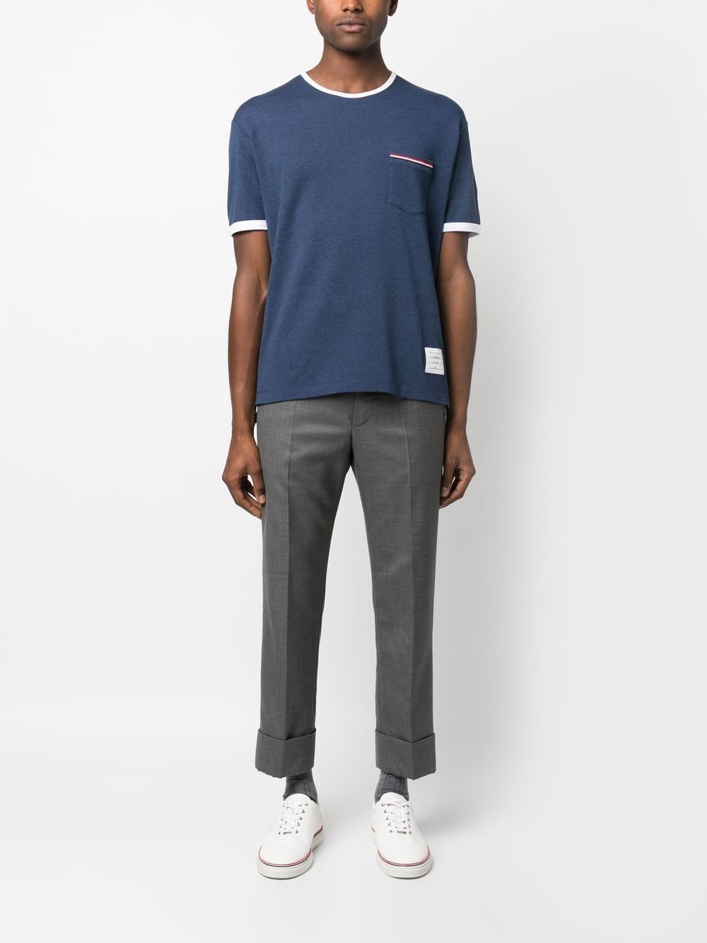 Thom Browne T-shirts and Polos Blue Topwear Thom Browne