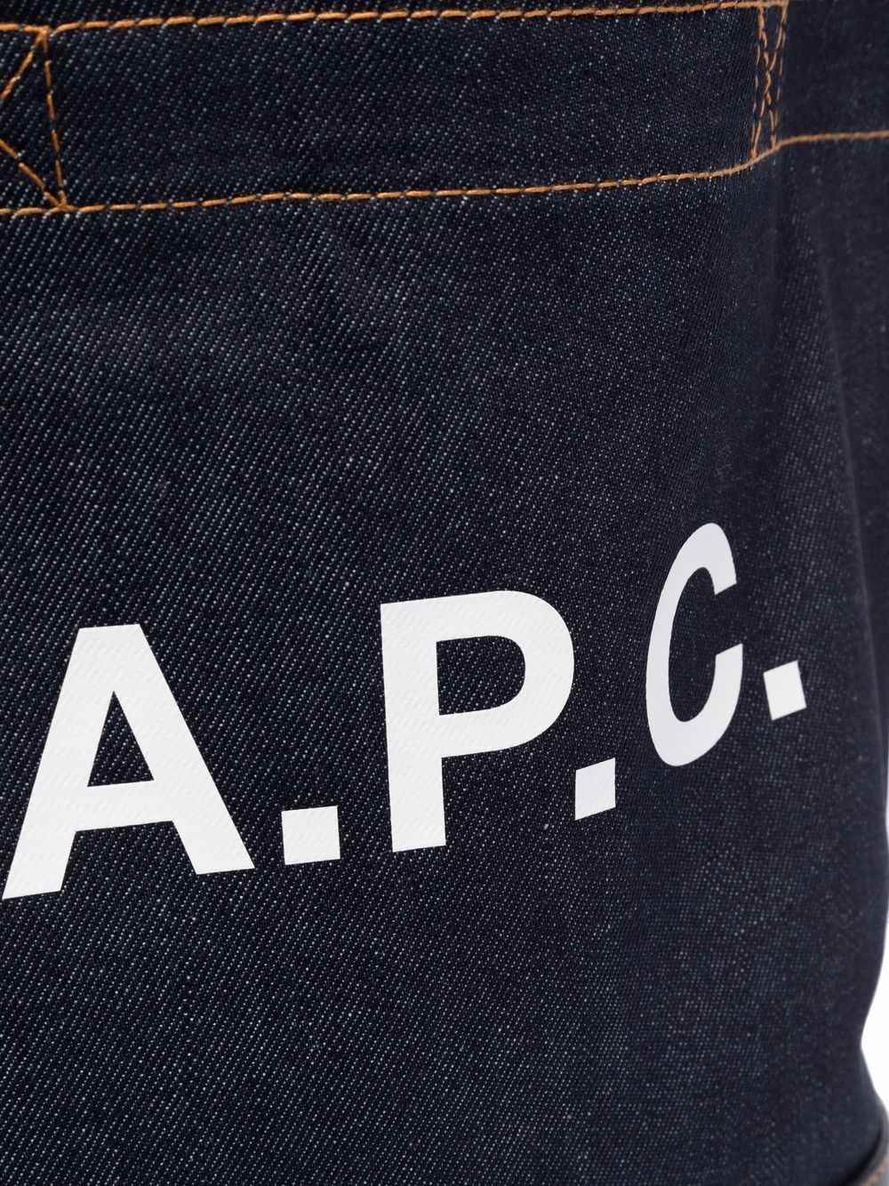 A.P.C. blue cotton/leather denim Tote Bag Shopper A.P.C.