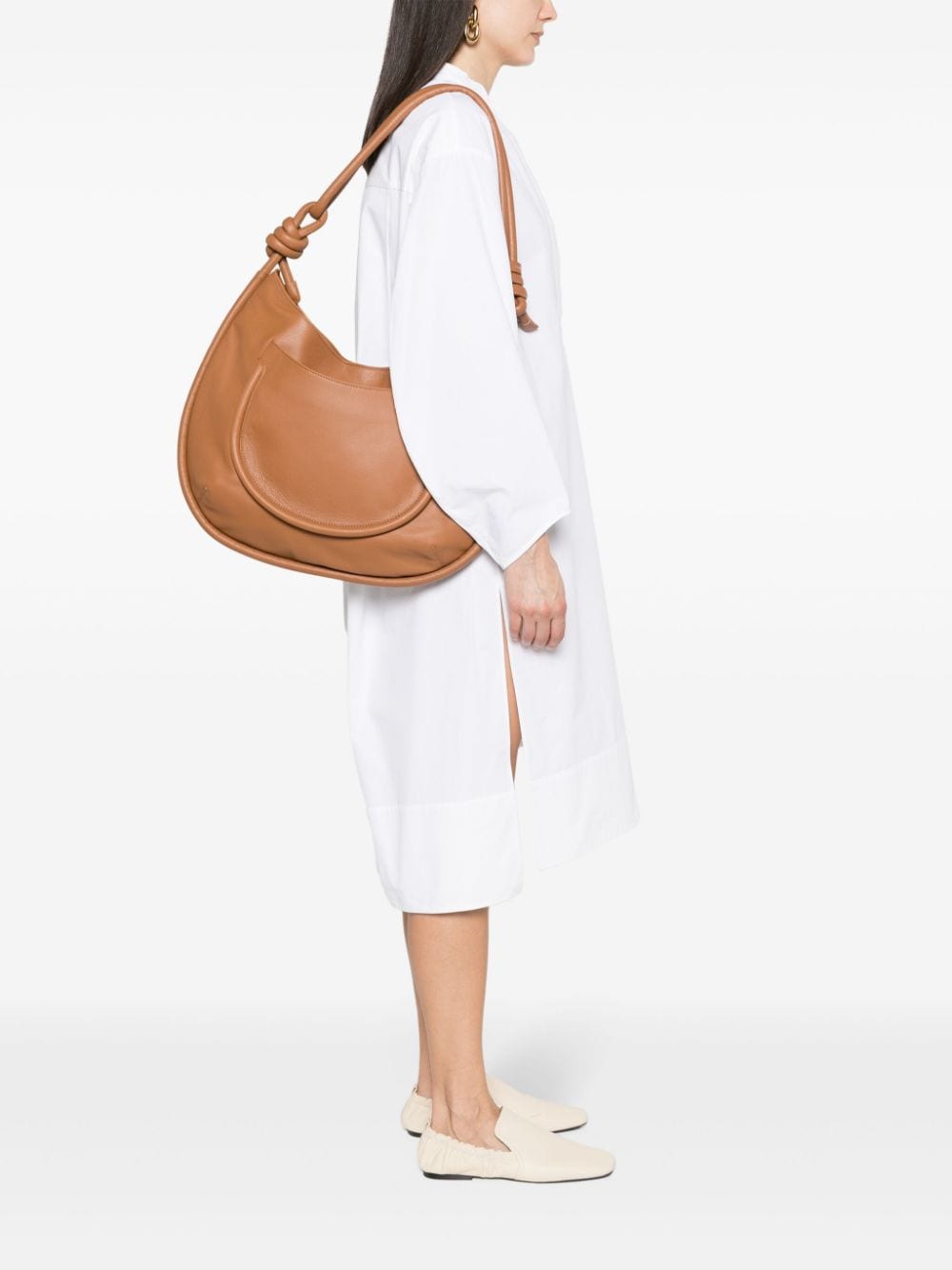 Zanellato brown calf leather grained Oversized Shoulder Bag Shoulder Zanellato