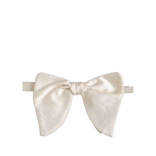 Dolce & Gabbana Men White 100% Silk Adjustable Neck Papillon Bow Tie