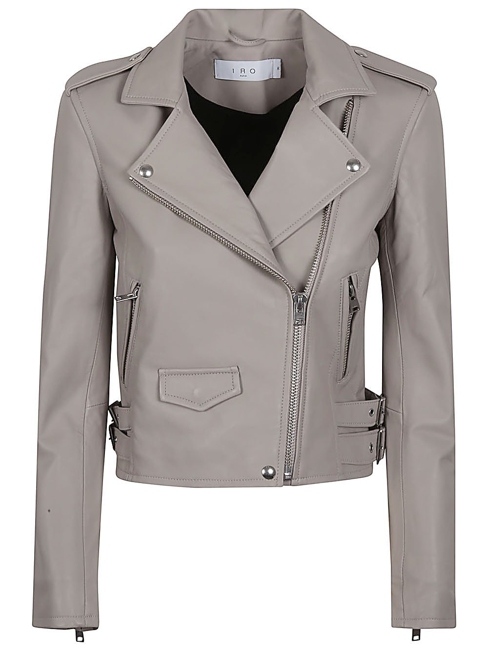 Iro Ashville leather biker jacket Grey