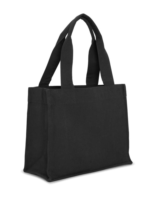 GANNI black recycled cotton Shopper Bag Shopper Ganni