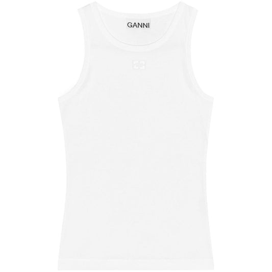 GANNI Top White Topwear Ganni