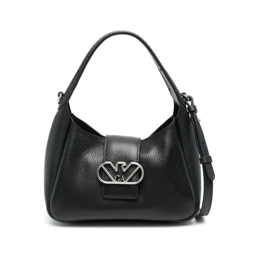 Emporio Armani black calf leather pebbled Bag Shoulder Emporio Armani