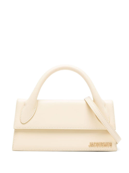 JACQUEMUS Le Chiquito Long leather tote Bag Ivory Handbag JACQUEMUS