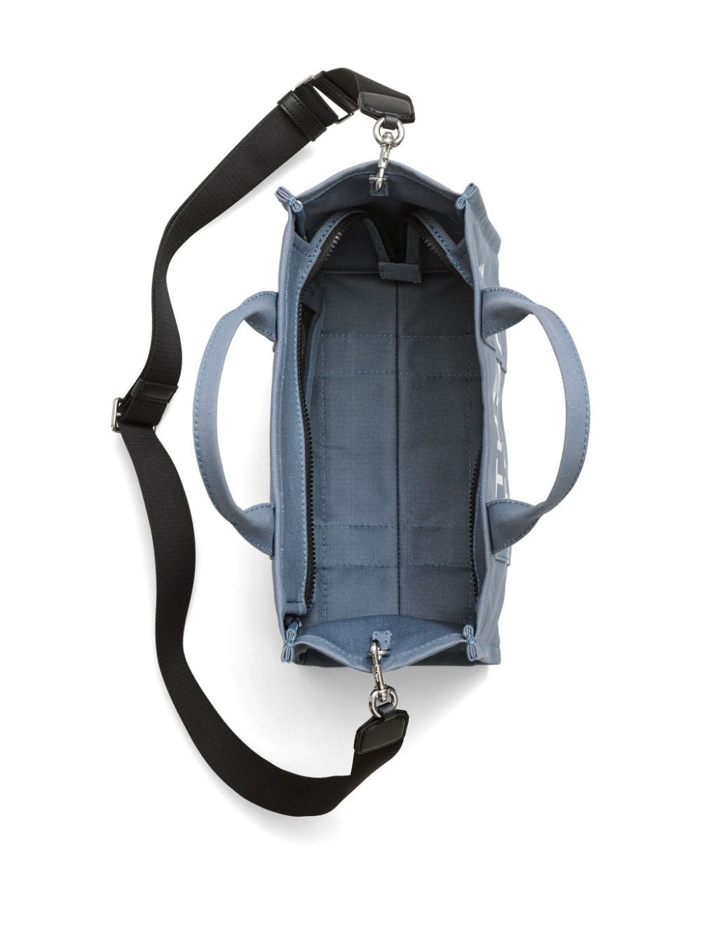 Front view with bag zipped and handles upright.