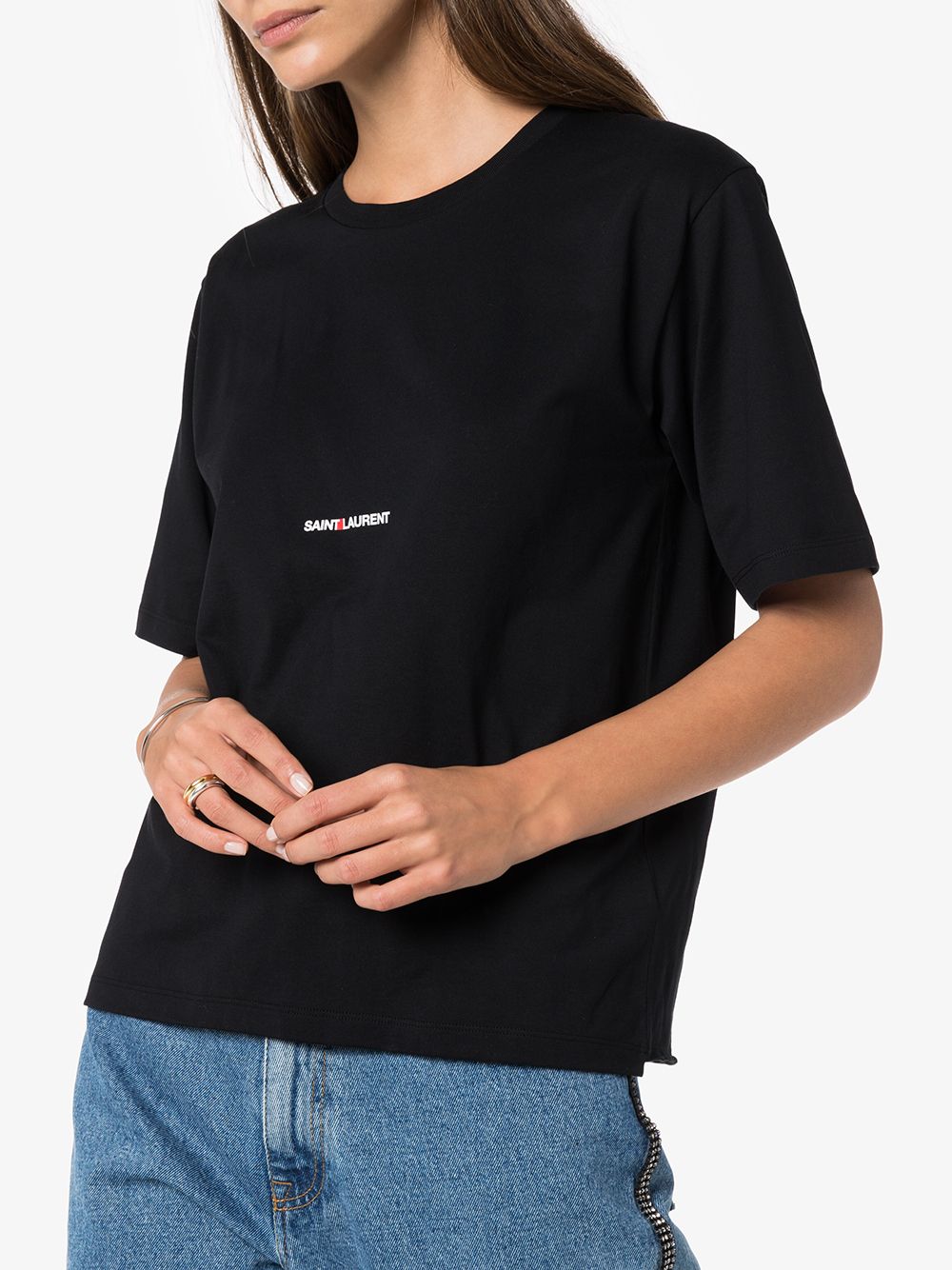 Saint Laurent  T-shirts and Polos Black Topwear Saint Laurent