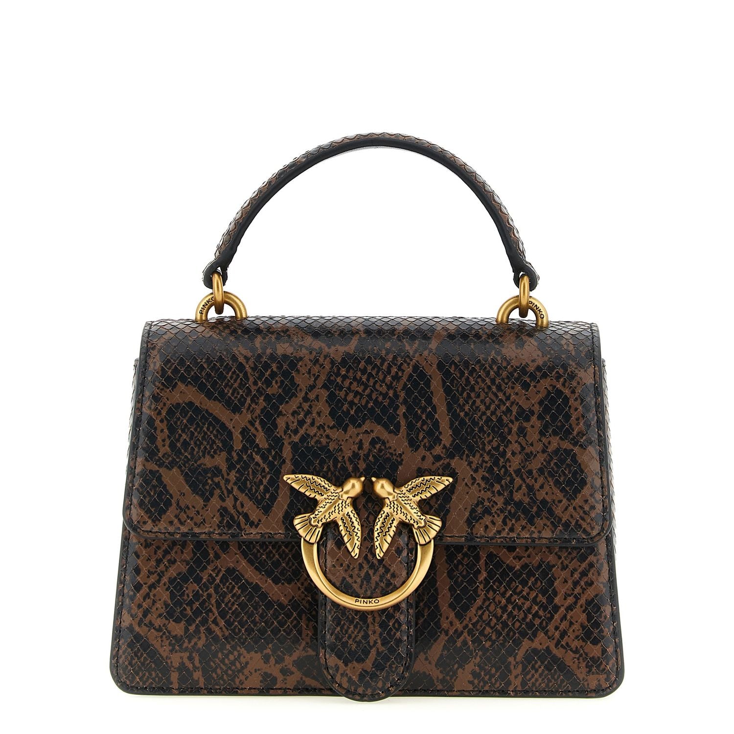 PINKO Brown Calfskin Handbag