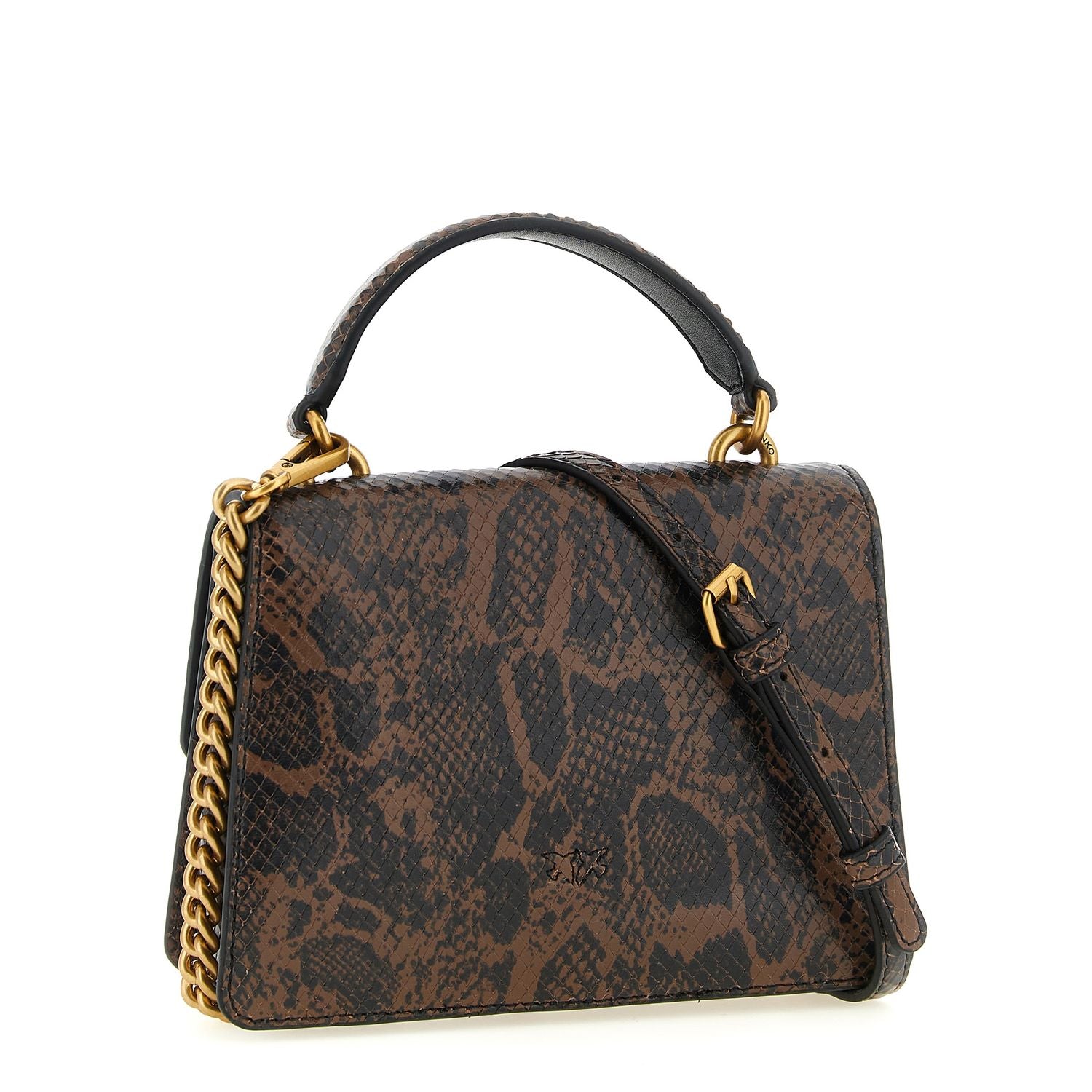 PINKO Brown Calfskin Handbag