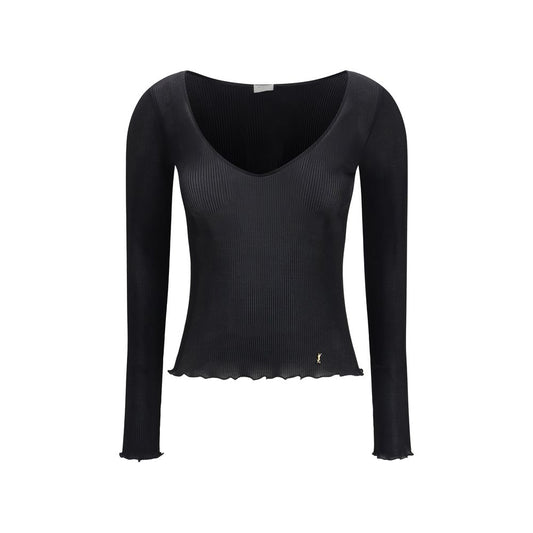 Saint Laurent Black Silk Blouse