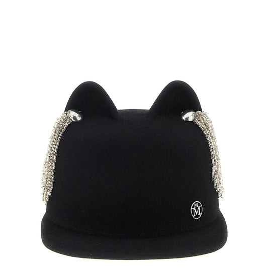 Maison Michel Black Wool Hat