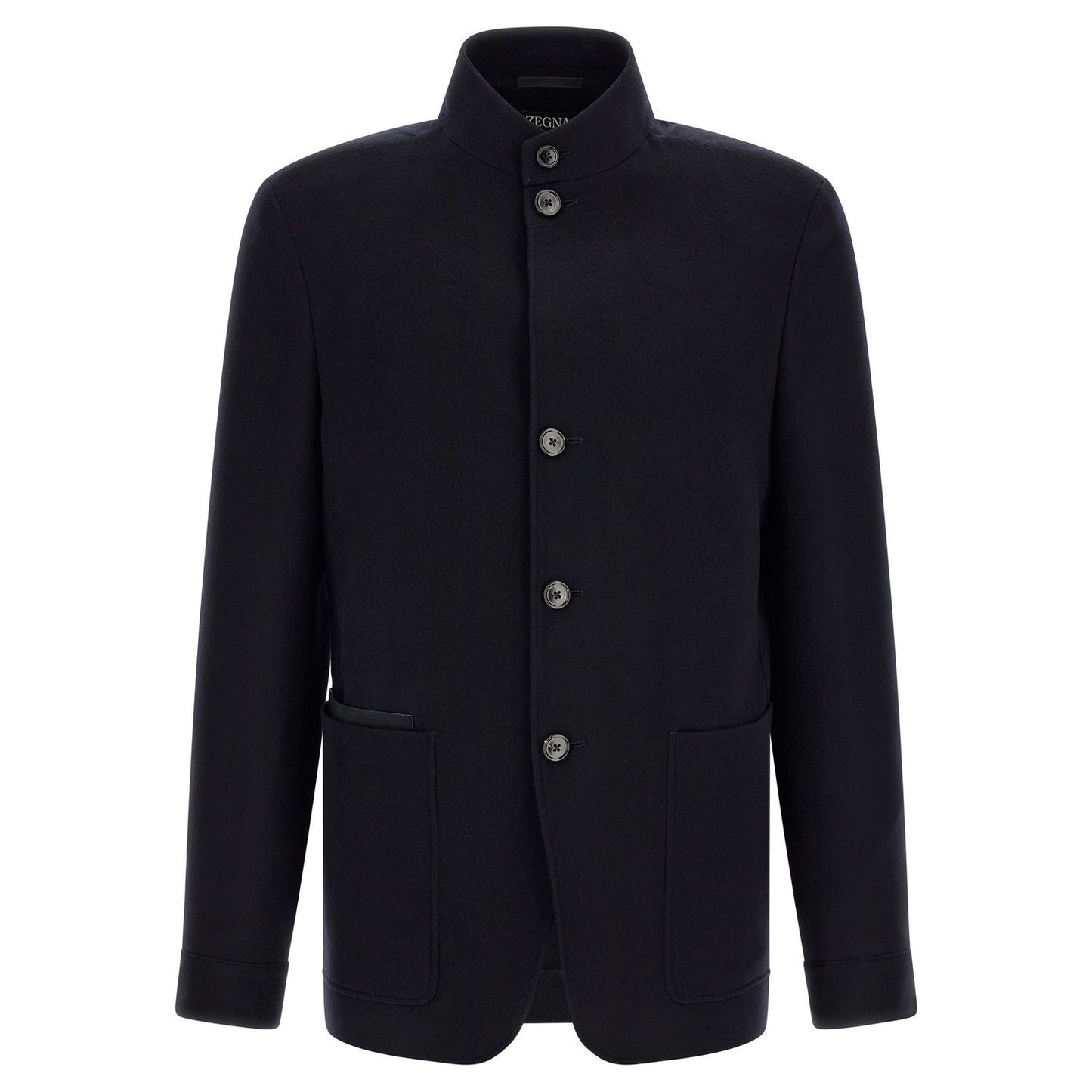 ZEGNA Blue Cashmere Full-Length Jacket