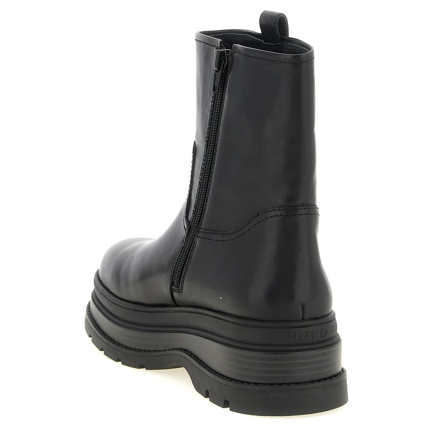 PINKO Black Cowhide Ankle Boots