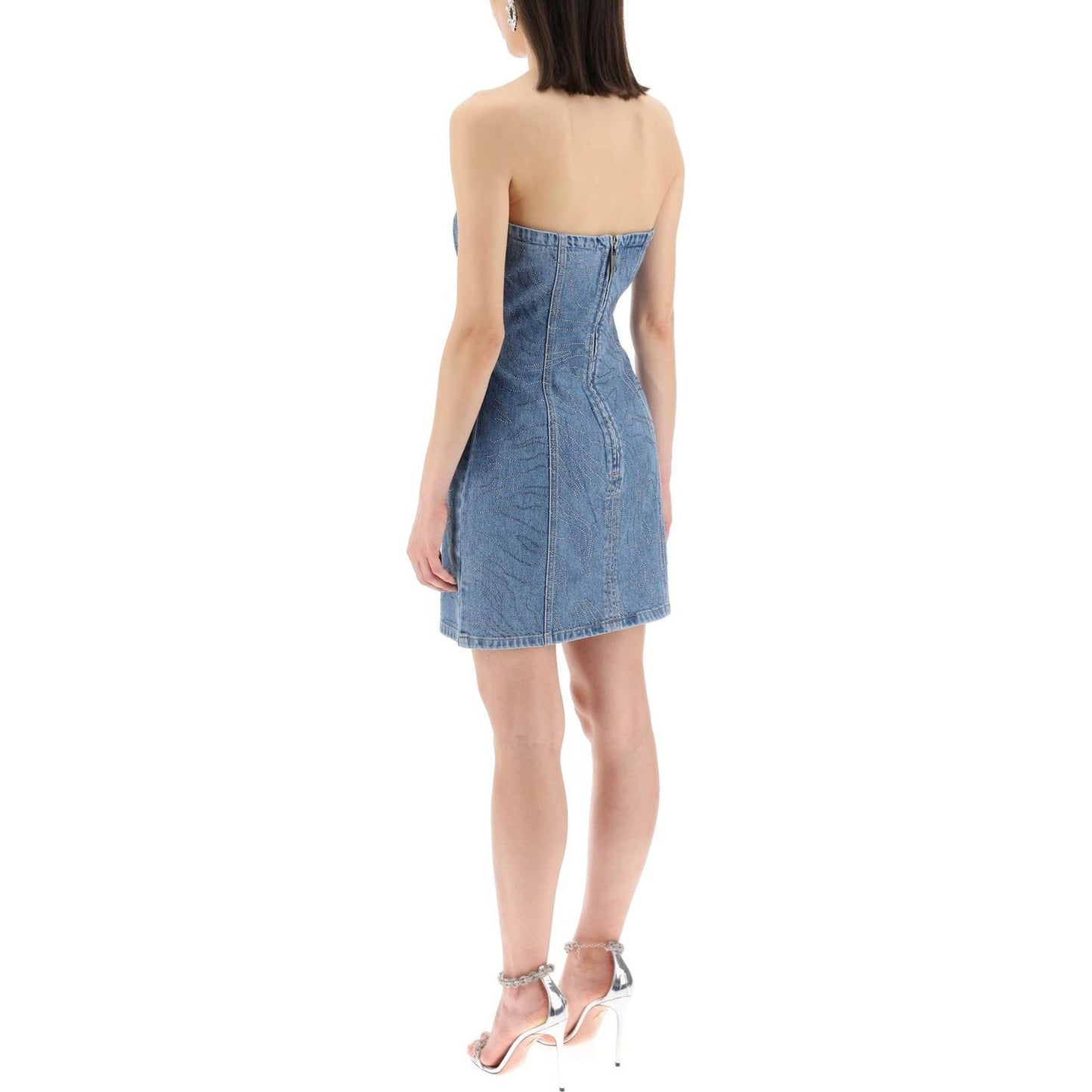 Rotate denim mini dress with rhin Dresses Rotate