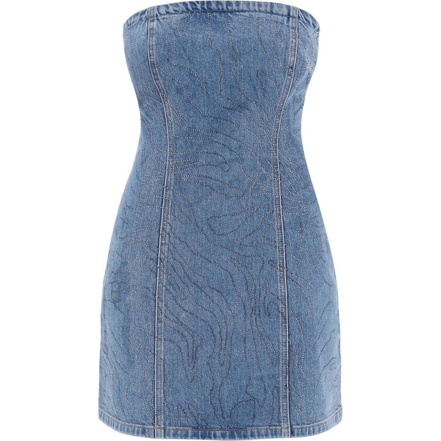 Rotate denim mini dress with rhin Dresses Rotate