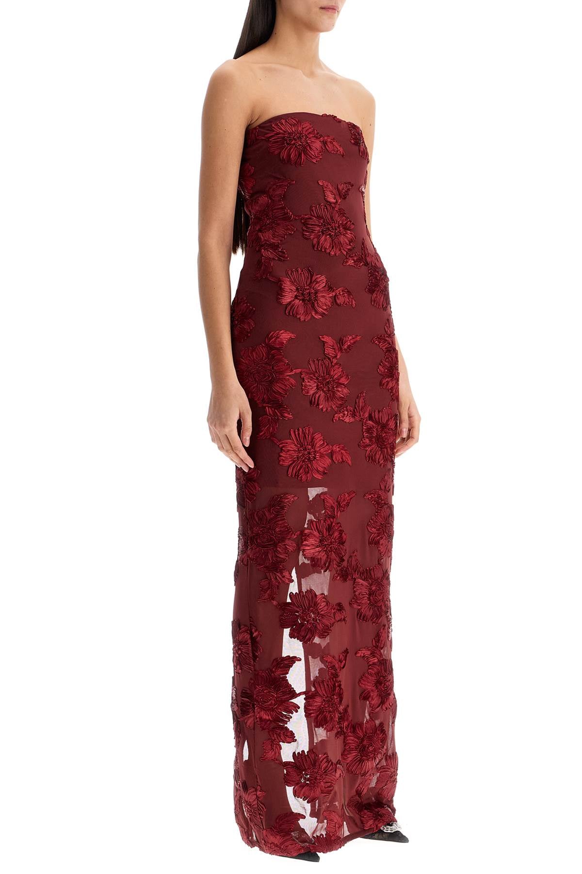 Rotate long mesh dress with embroidered flowers. Dresses Rotate