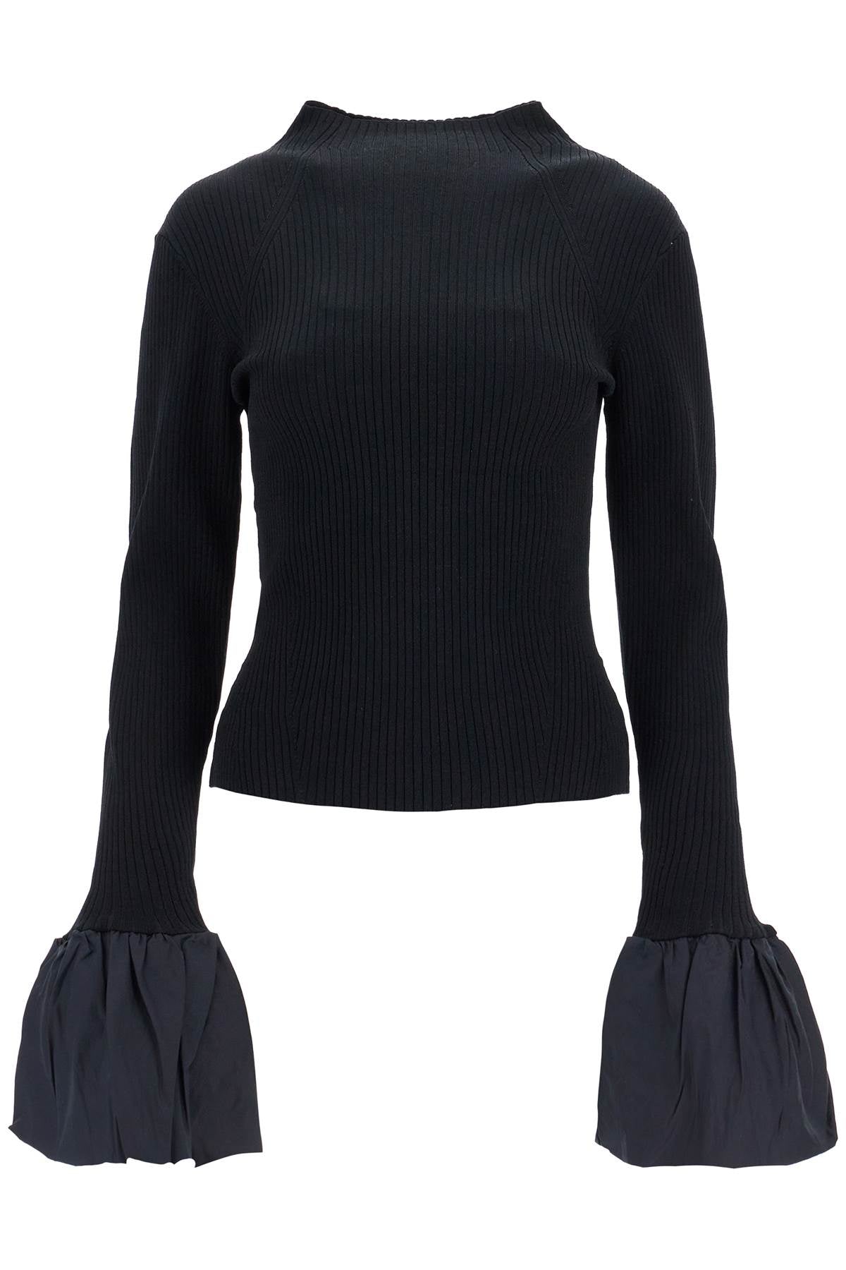 Rotate black high neck viscose top