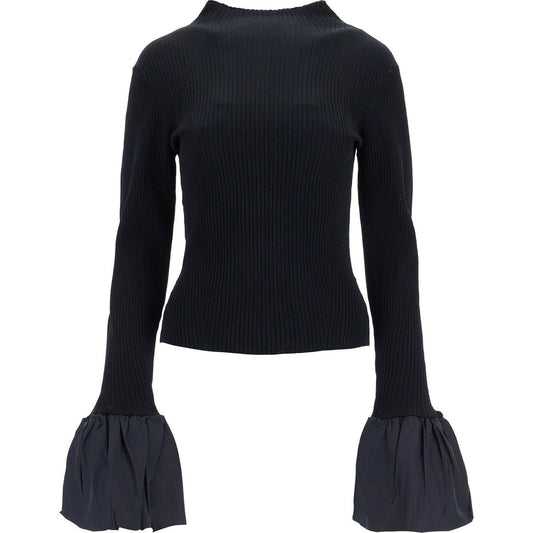 Rotate black high neck viscose top