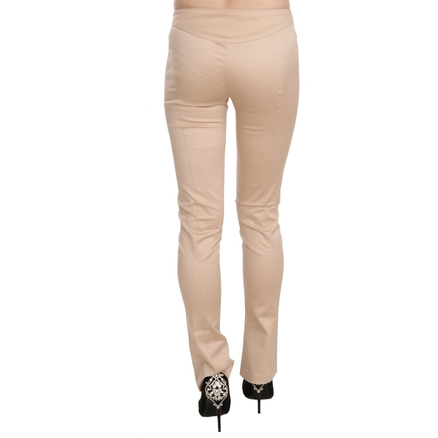 Just Cavalli Elegant Cream Low Waist Skinny Trousers Just Cavalli