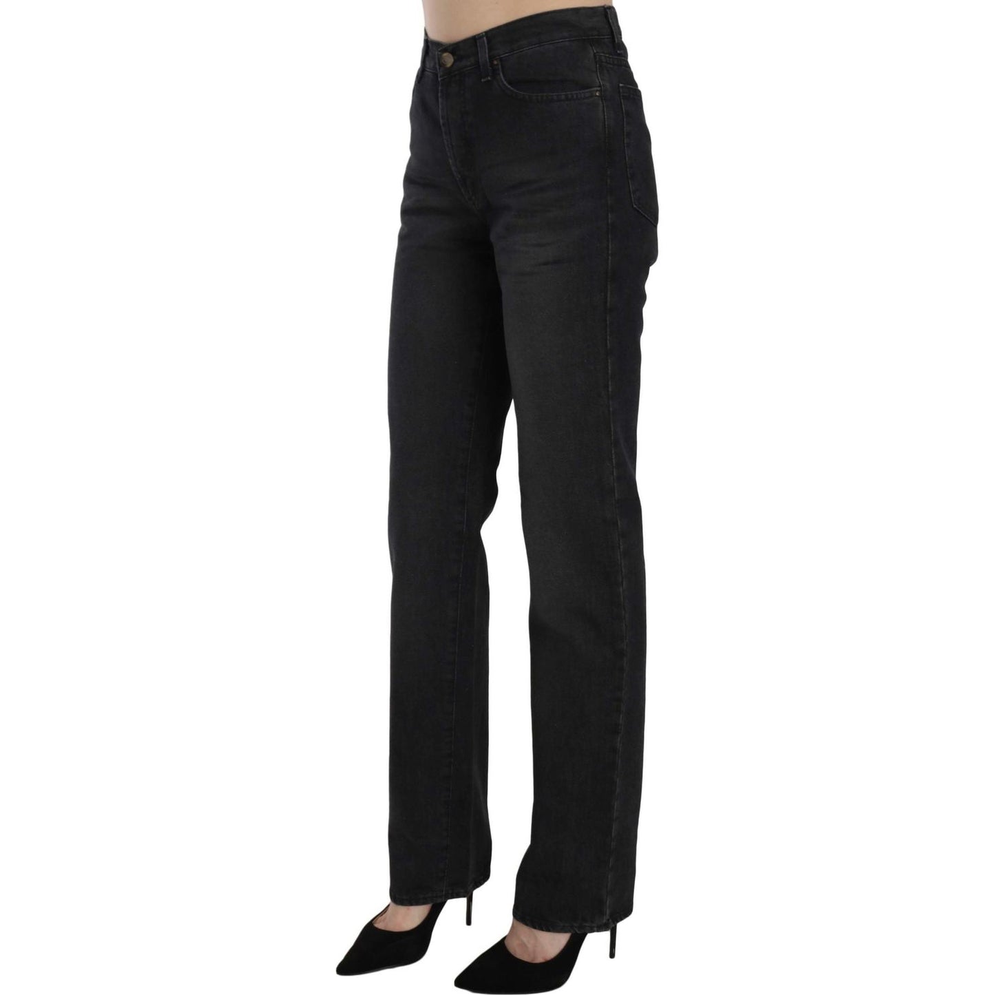 Just Cavalli Elevate Your Style: Chic Black High Waist Denim Jeans & Pants Just Cavalli