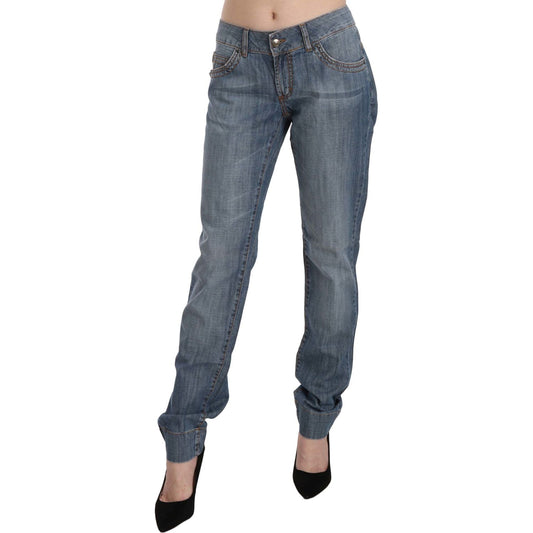 Just Cavalli Chic Blue Washed Slim Fit Denim Jeans Just Cavalli